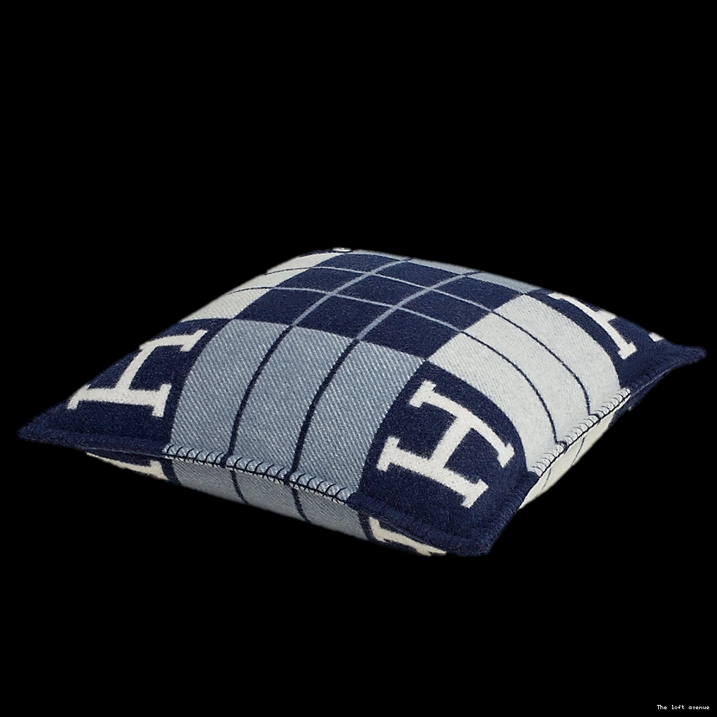 PILLOW THROW STRIPE WOOL HERMES 0804